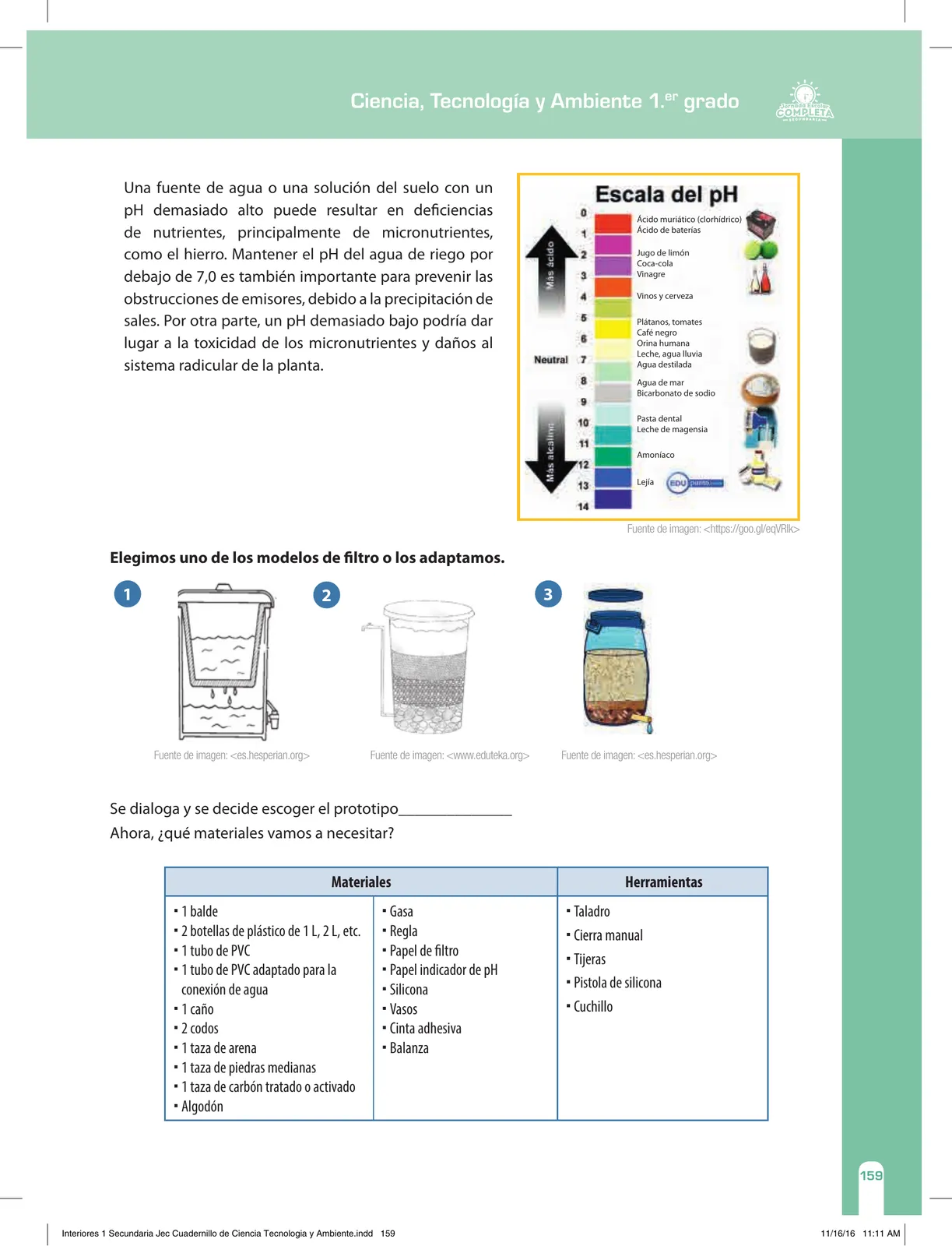 Página 159 de Ciencia, Tecnología y Ambiente 1. Cuaderno de reforzamiento pedagógico - JEC · 2016