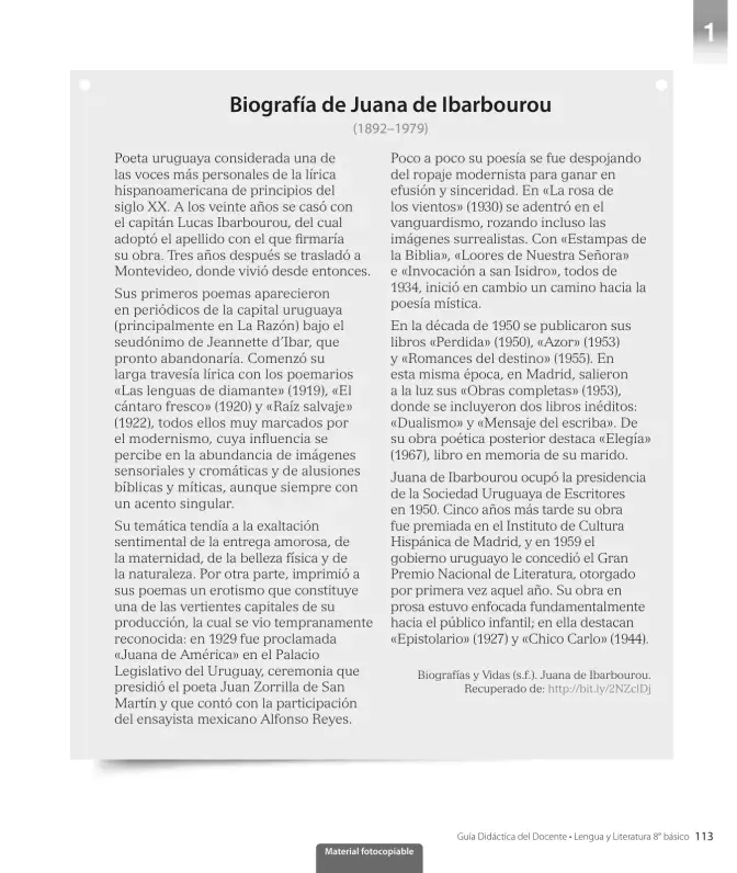 Página 115 de Lengua y Literatura – Octavo Básico | Texto del Estudiante MINEDUC – Descargar PDF · 2024