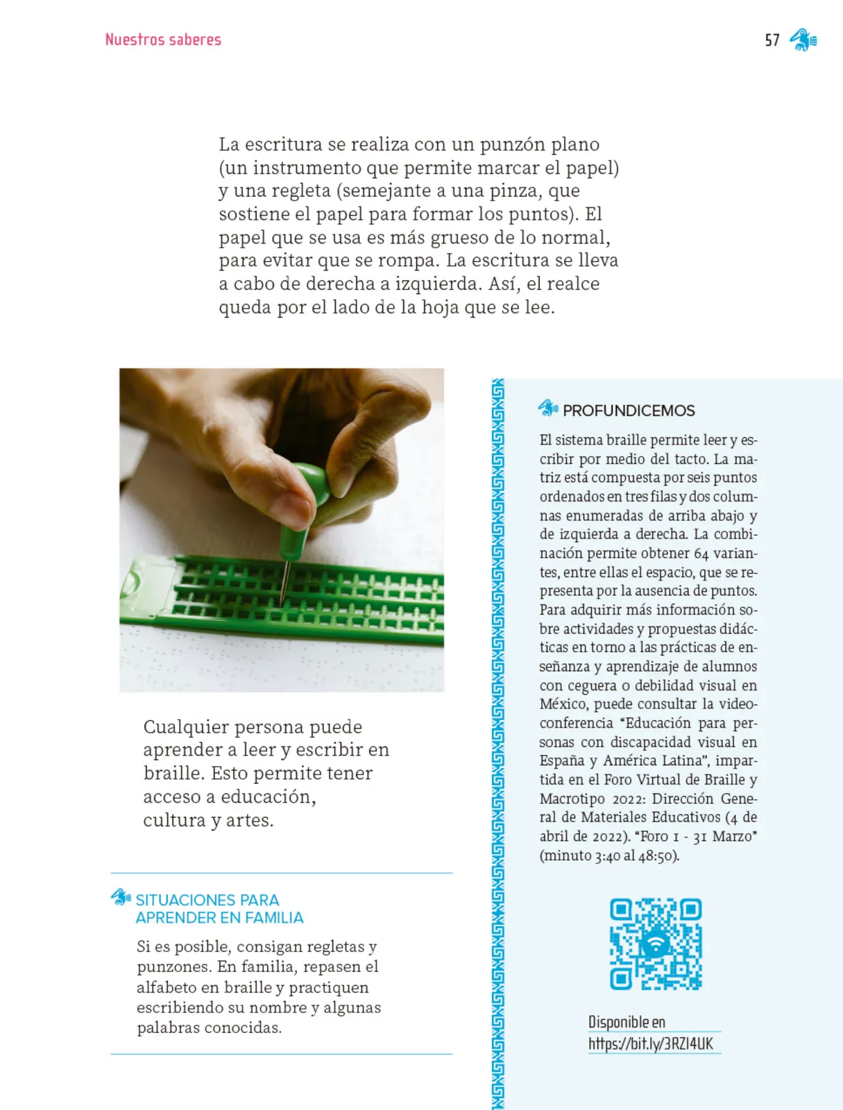 Miniatura página 58 de Nuestros saberes: Libro para alumnos, maestros y familia.   Libro de Educación Primaria Grado 1°  Ciclo Escolar 2025 - 2026