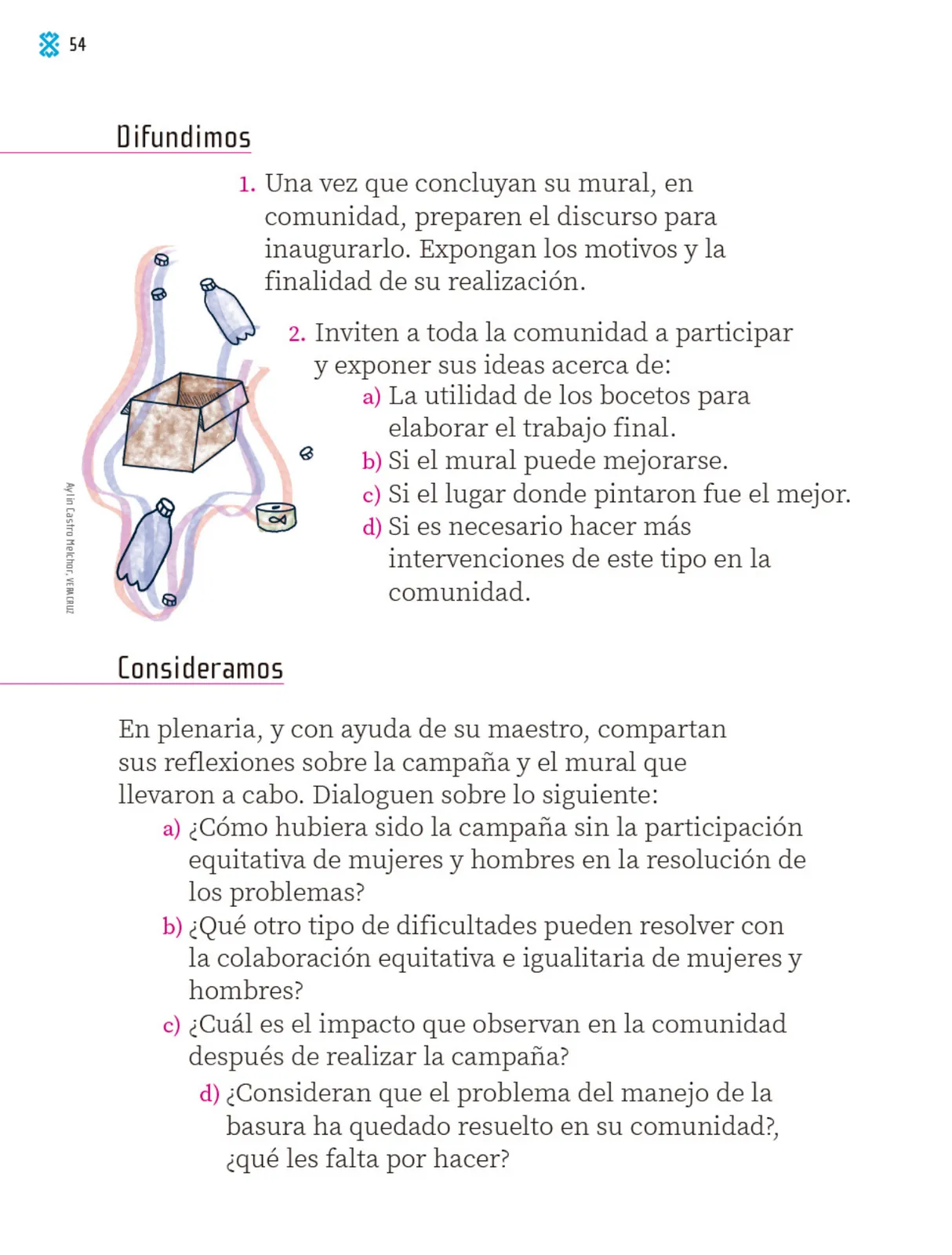 Página 55 de Proyectos Comunitarios. Libro de Educación Primaria Grado 1° Ciclo Escolar 2025 - 2026
