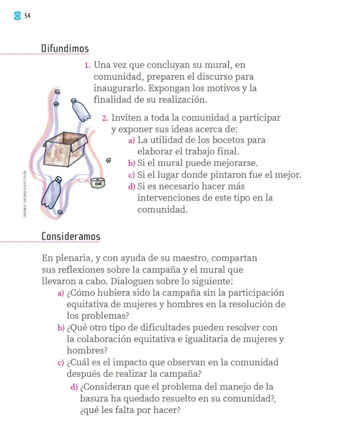 Página 55 de Proyectos Comunitarios. Libro de Educación Primaria Grado 1° Ciclo Escolar 2025 - 2026