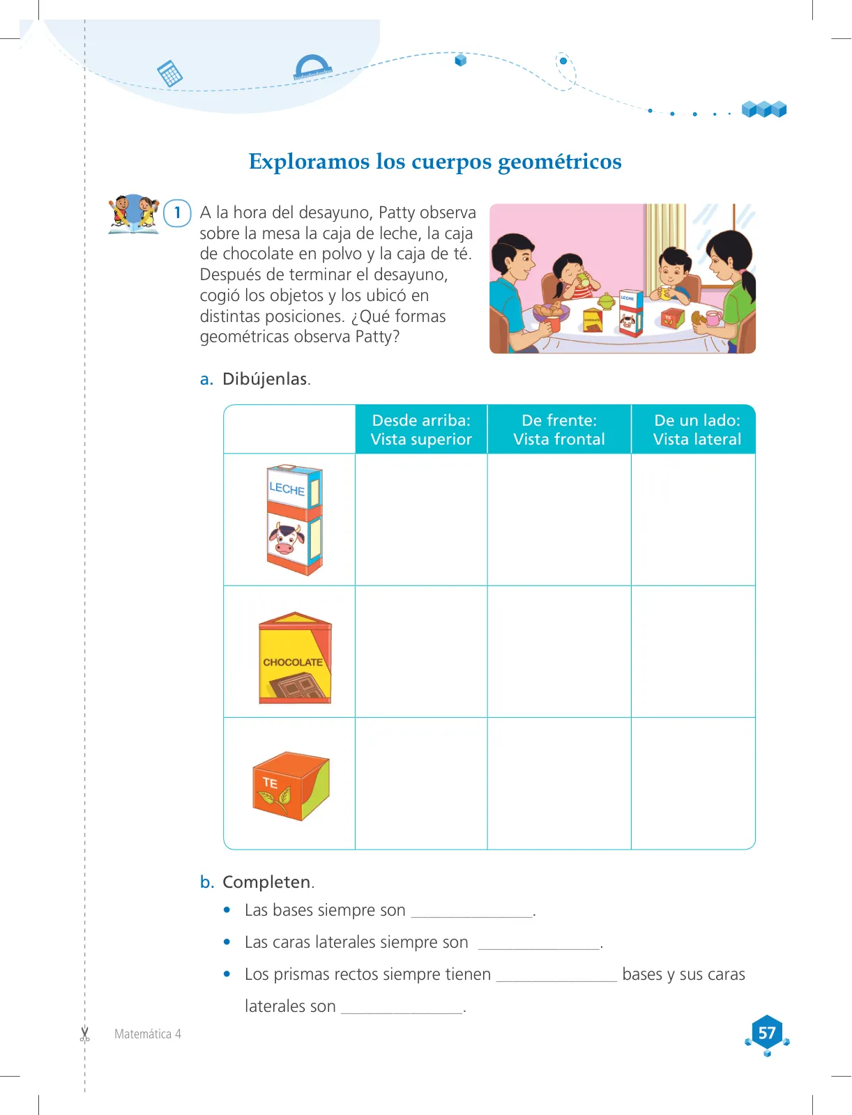 Página 57 de Matemática 4 : cuaderno de trabajo para cuarto grado de Educación Primaria 2018 · 2018