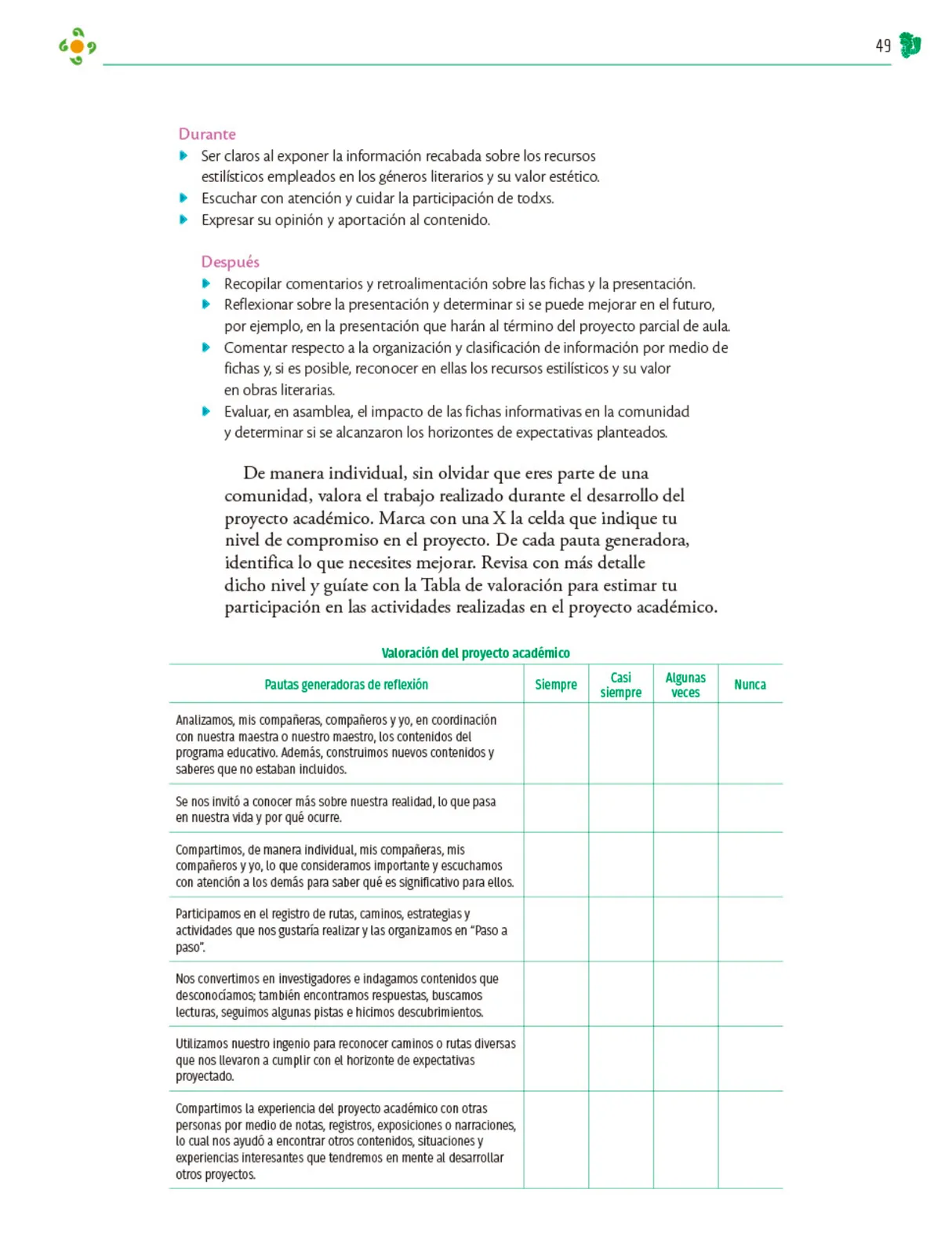Miniatura página 50 de Colección Ximhai. Nuestro libro de Proyectos.  Tomo II.   Libro de Educación Telesecundaria Grado 1°  Ciclo Escolar 2025 - 2026