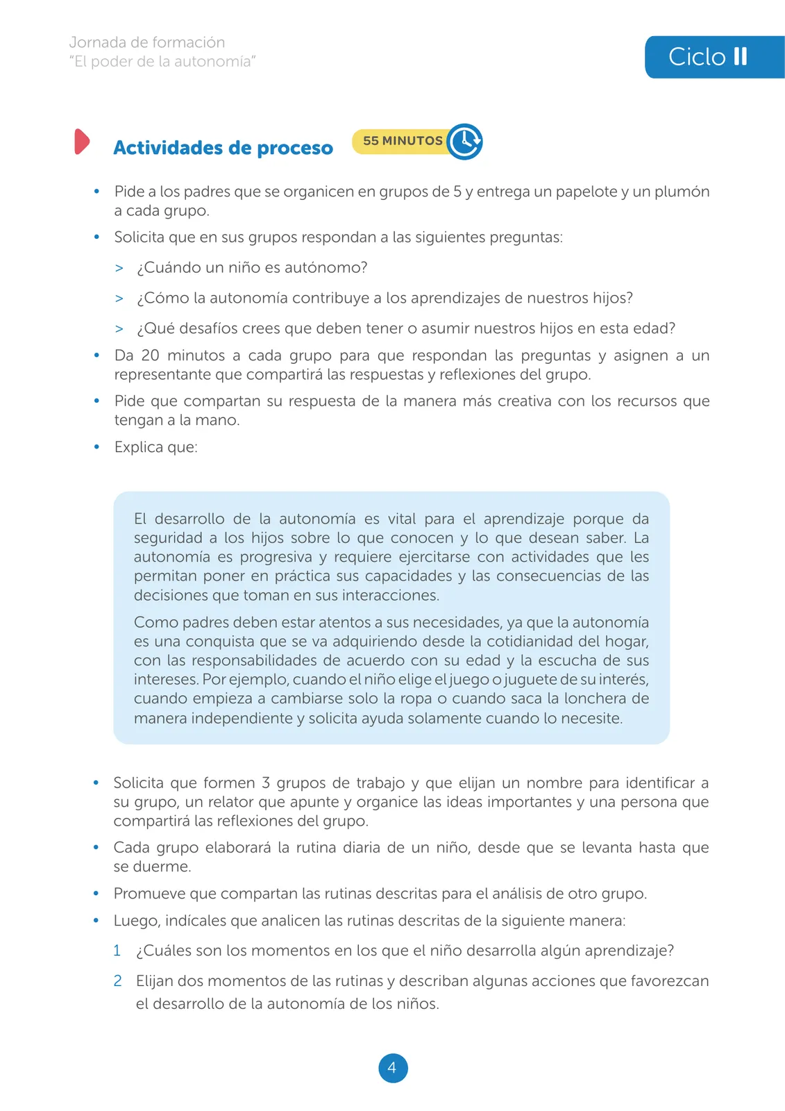 Miniatura página 4 de Jornada de formación “El poder de la autonomía” : ciclo II · 2025