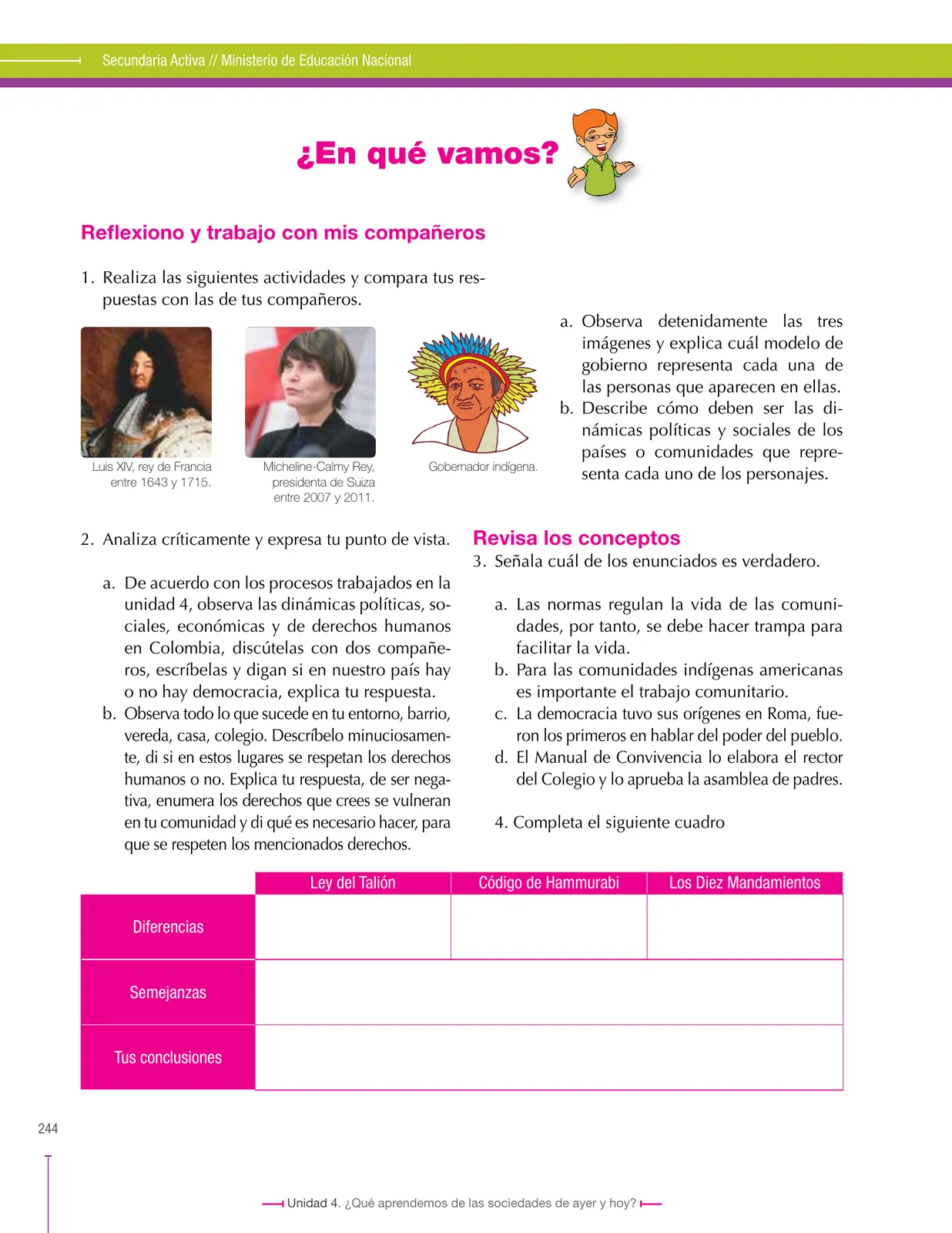 Página 244 de Ciencias Sociales 6° · Secundaria Activa