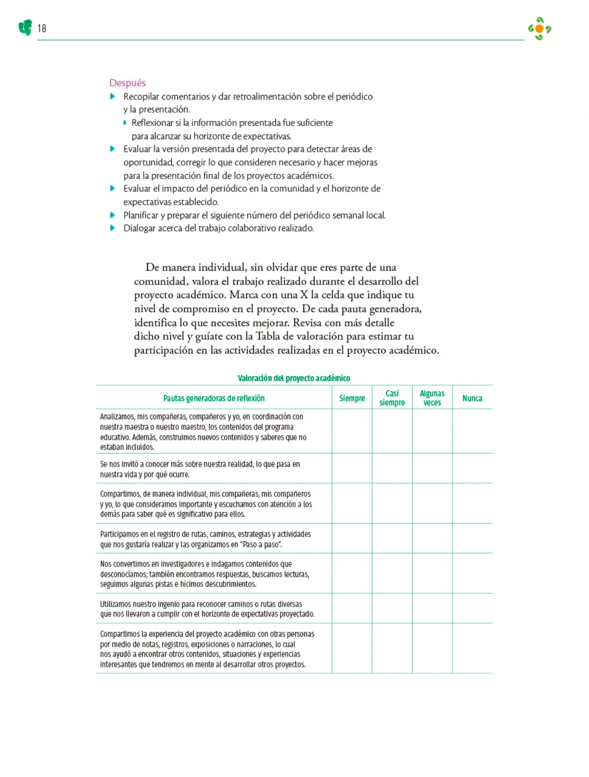 Miniatura página 19 de Colección Ximhai. Nuestro libro de Proyectos.  Tomo III.  Libro de Educación Telesecundaria Grado 1°  Ciclo Escolar 2025 - 2026