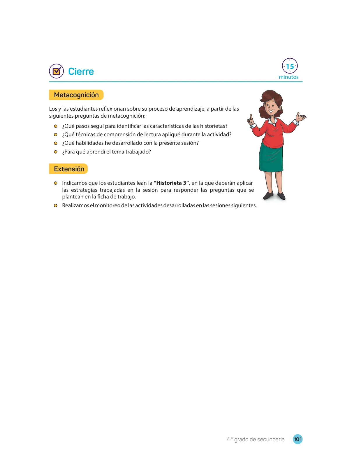 Página 103 de Comprensión lectora 4 : manual para el docente de cuarto grado de Secundaria · 2017
