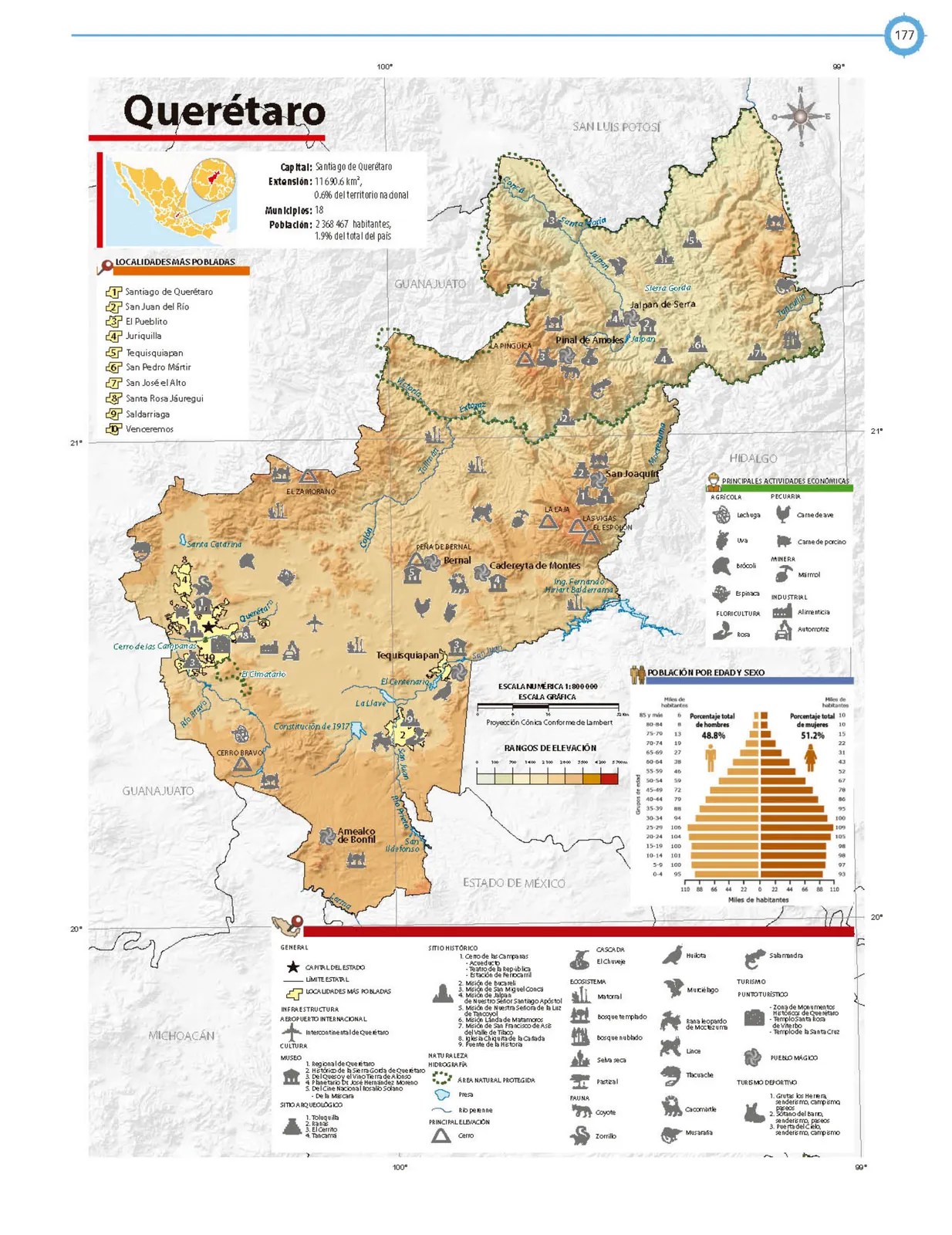 Página 178 de Cartografía de México y el mundo. Libro de Educación Primaria Grado 4° Ciclo Escolar 2025 - 2026