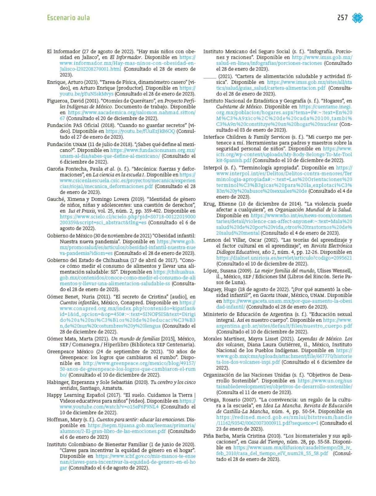 Miniatura página 260 de Proyectos de Aula.   Libro de Educación Primaria Grado 2°  Ciclo Escolar 2025 - 2026