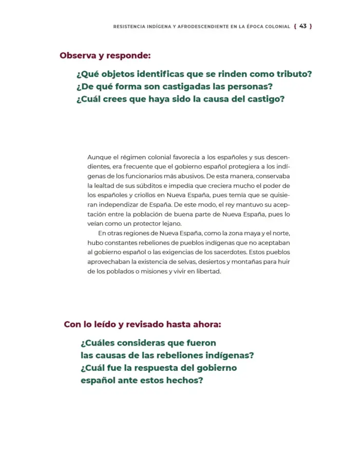 Página 44 de Historia del pueblo mexicano. Libro de Educación Secundaria Grado 1° Ciclo Escolar 2025 - 2026
