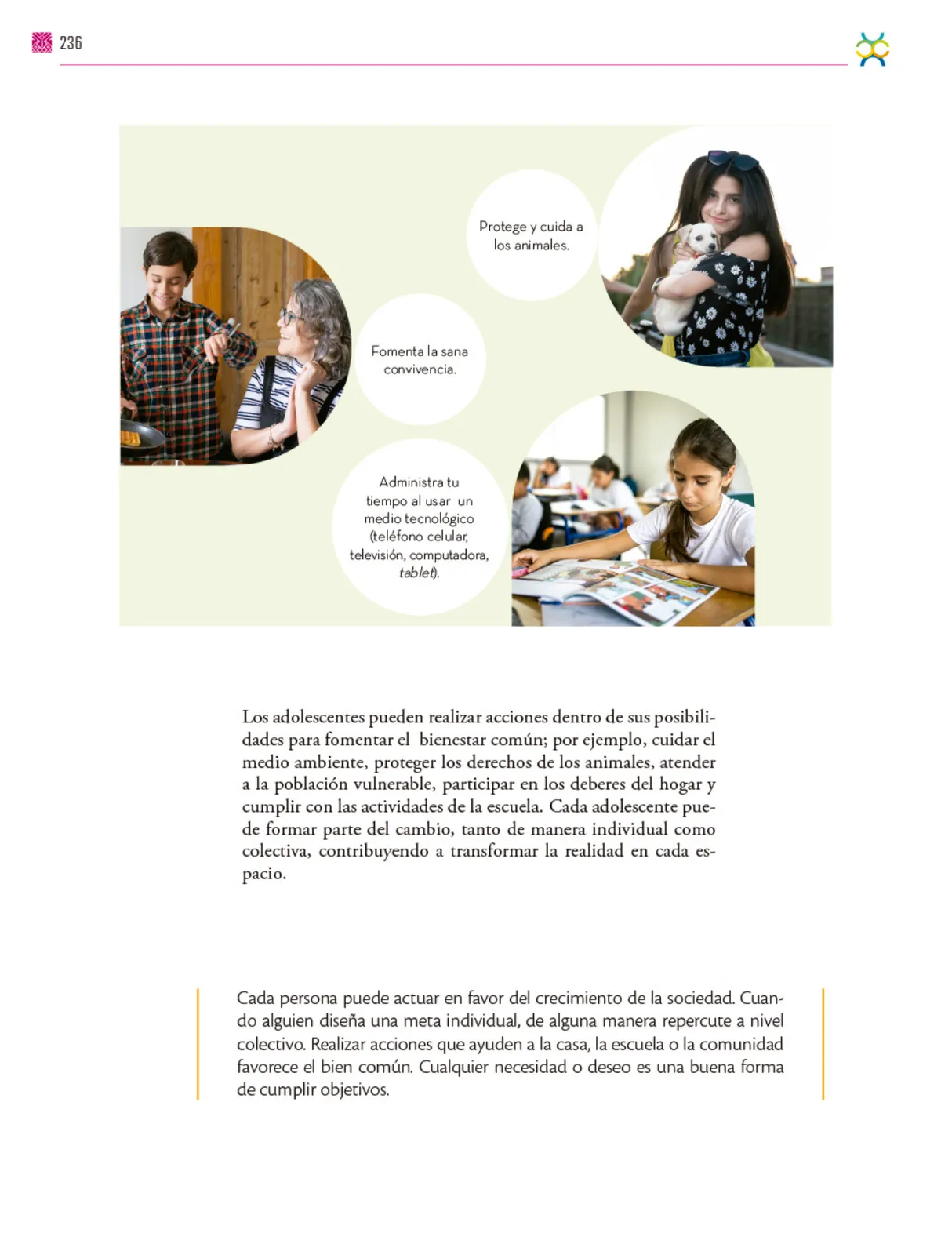 Página 237 de Colección Ximhai. De lo humano y lo comunitario. Libro de Educación Secundaria Grado 1° Ciclo Escolar 2025 - 2026