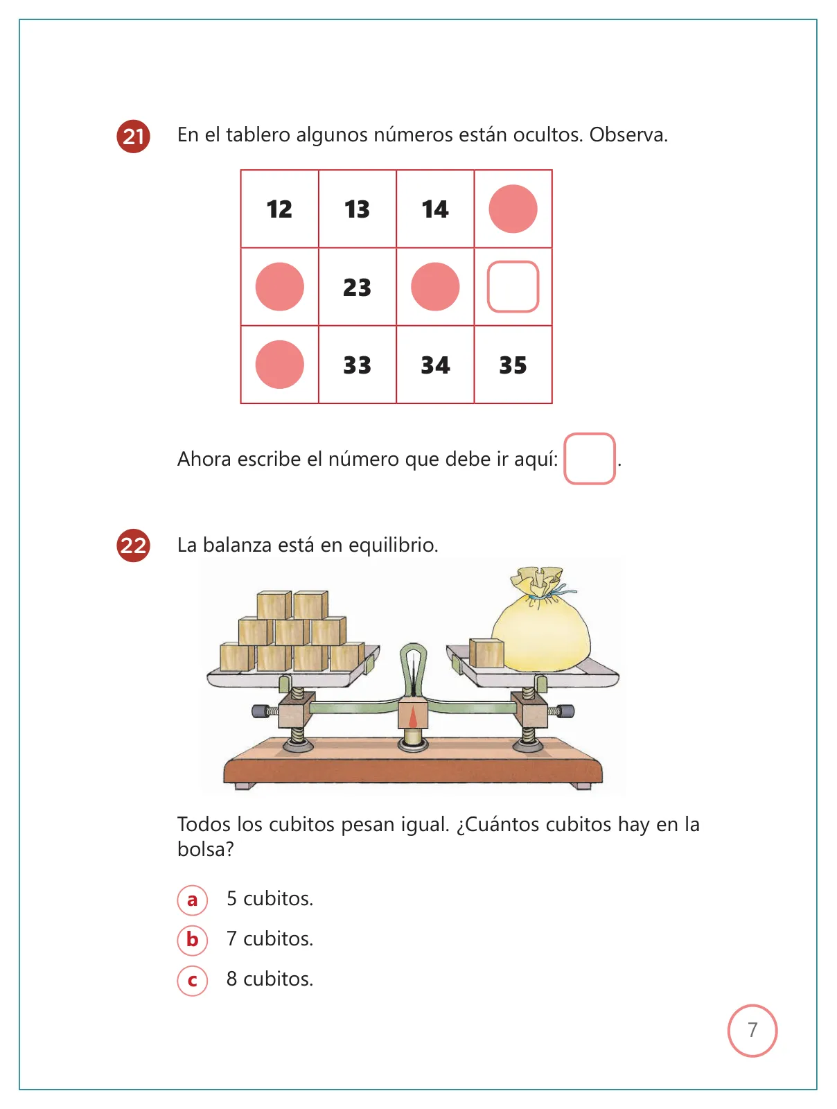 Página 7 de Kit de evaluación Proceso 2 Demostrando lo que aprendimos : Matemática, segundo trimestre, ﻿Segundo grado - Primaria · 2019