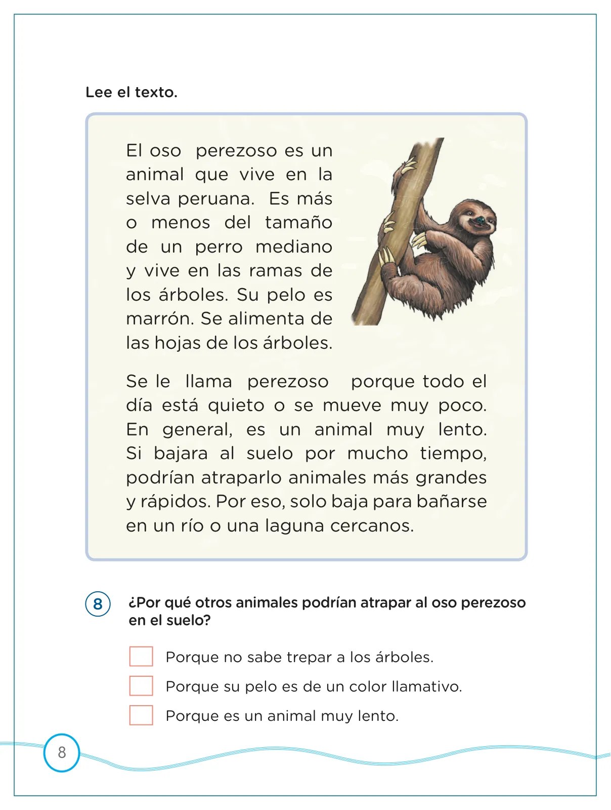 Miniatura página 8 de Kit de evaluación Proceso 1 Demostrando lo que aprendimos : Comunicación, segundo trimestre, ﻿Segundo grado - Primaria · 2019