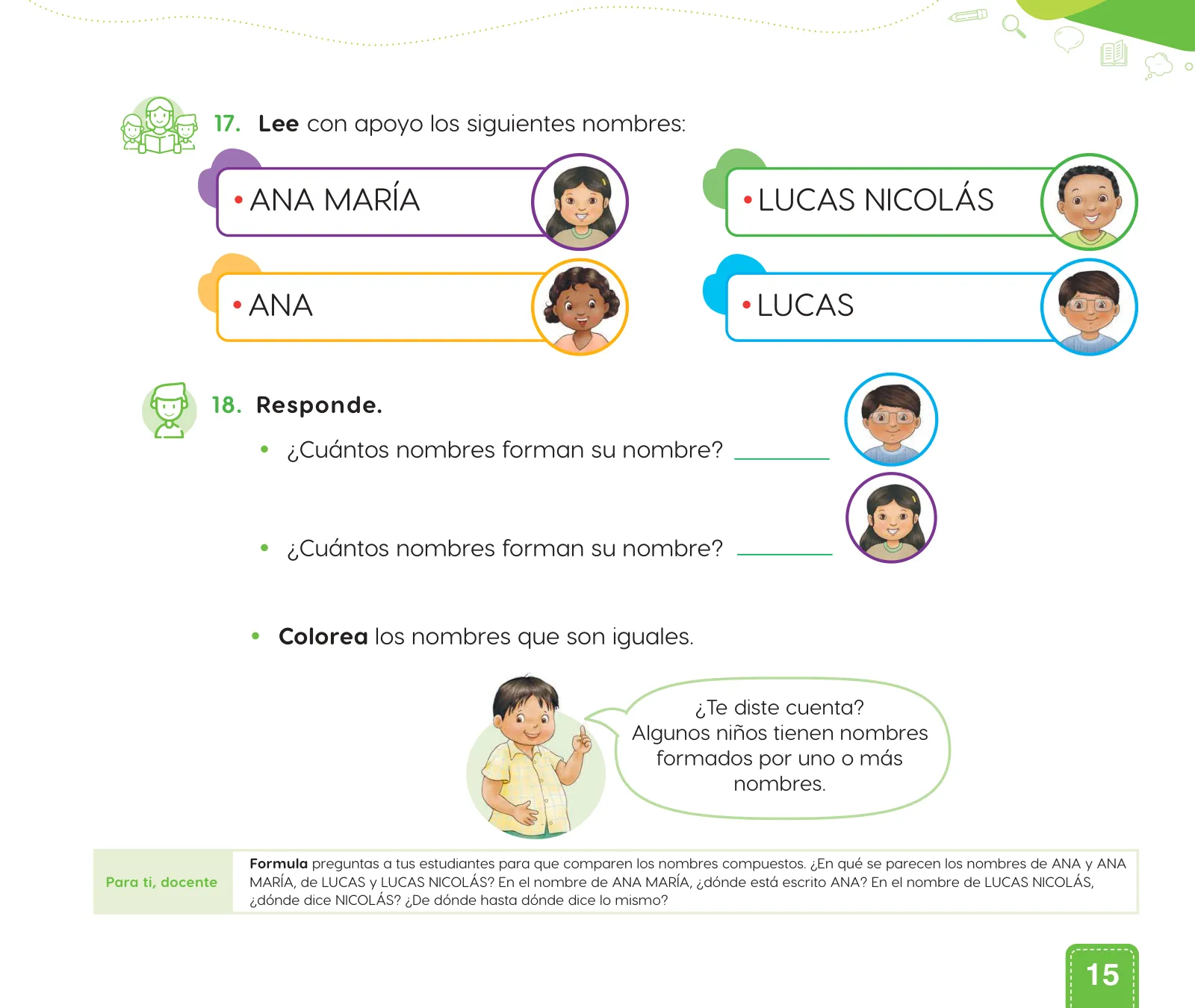 Miniatura página 17 de Cuadernillo de Comunicación 1. Primer grado de Primaria · 2024