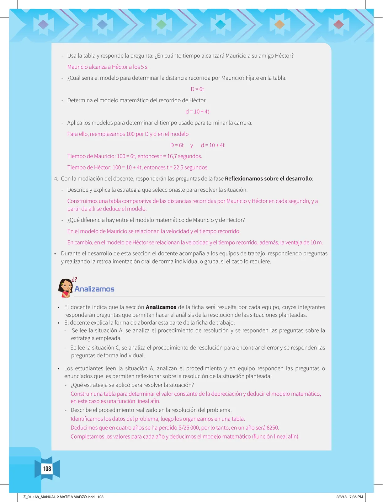 Página 110 de Resolvamos problemas 2 : manual para el docente 2018 · 2018