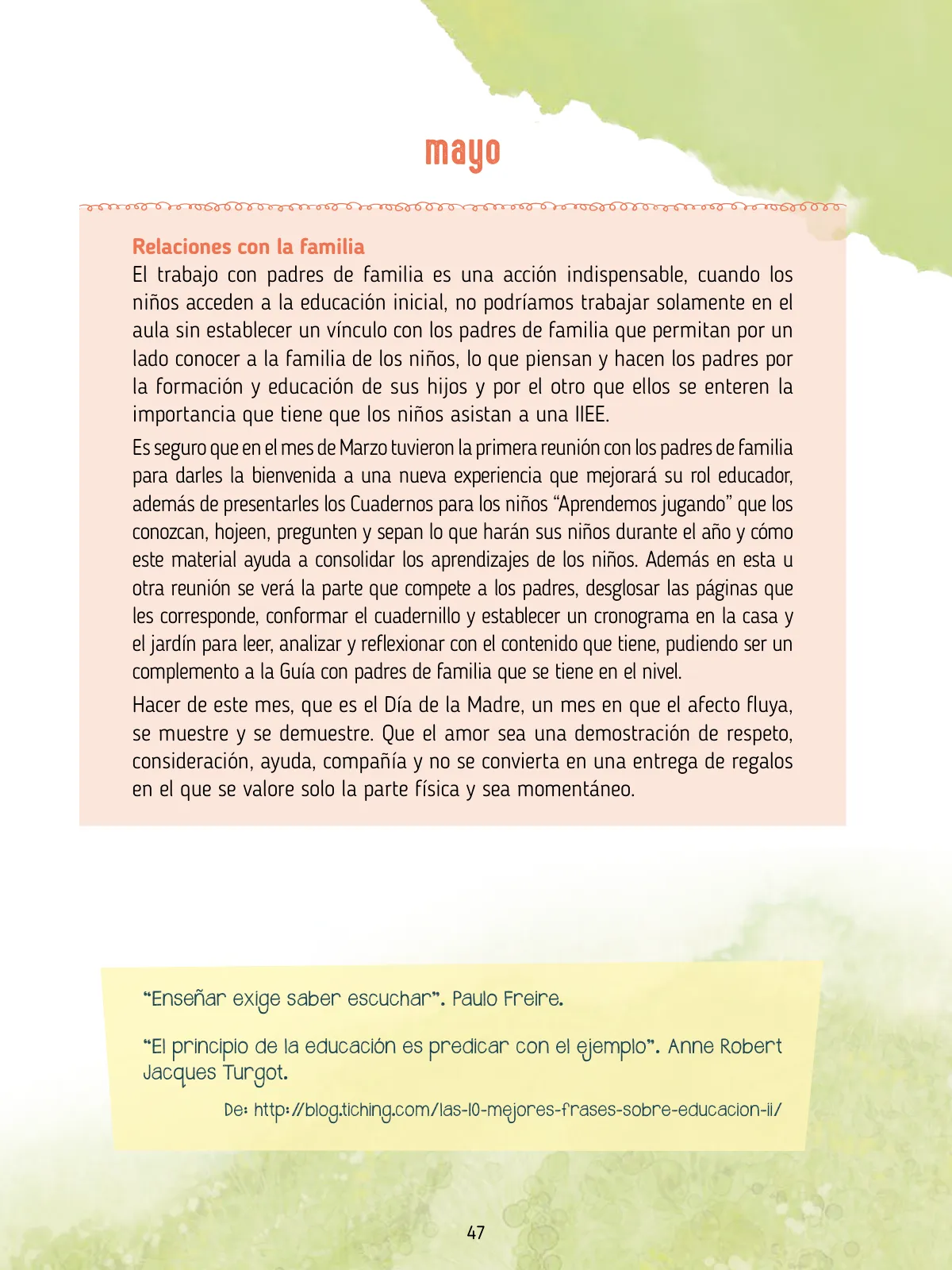 Miniatura página 49 de Agenda pedagógica 2017-2018 para docentes de II Ciclo de Instituciones de nivel de Educación Inicial · 2017