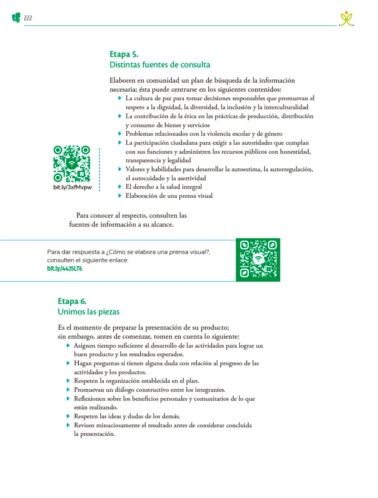 Página 223 de Colección Sk´asolil. Nuestro libro de Proyectos.  Tomo III.  Libro de Educación Telesecundaria Grado 2°  Ciclo Escolar 2025 - 2026