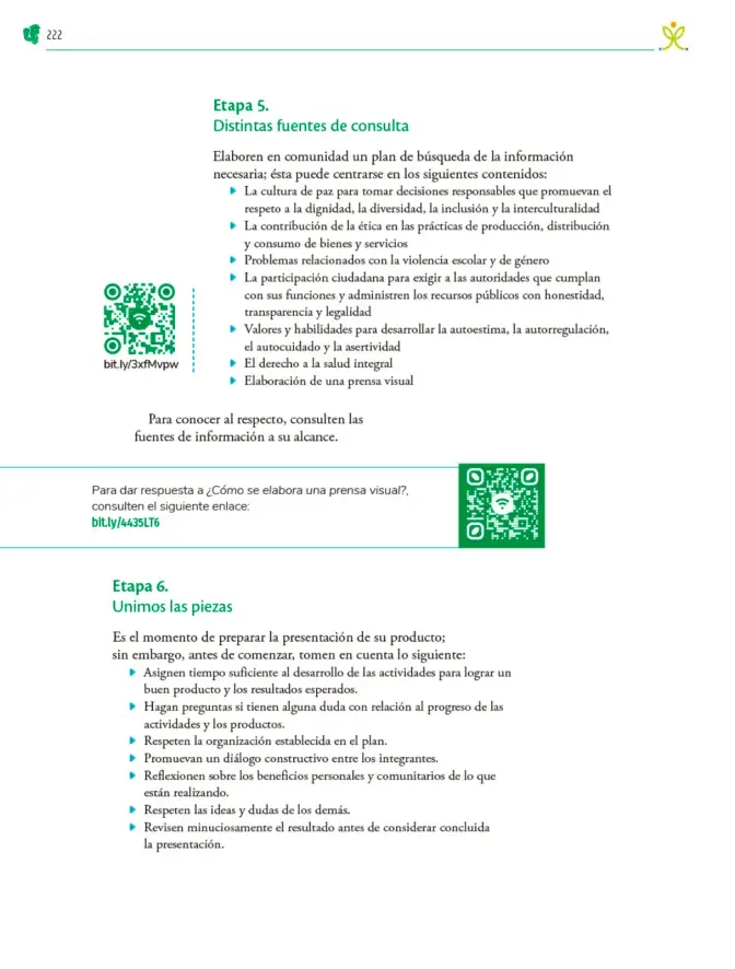 Página 223 de Colección Sk´asolil. Nuestro libro de Proyectos. Tomo III. Libro de Educación Telesecundaria Grado 2° Ciclo Escolar 2025 - 2026