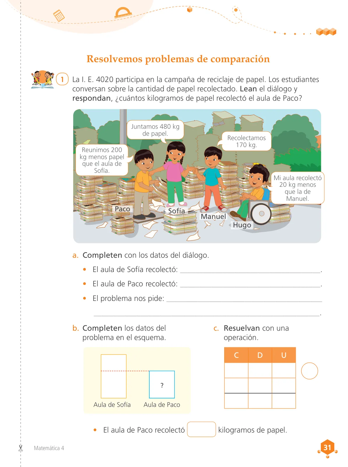 Miniatura página 33 de Matemática 4 : cuaderno de trabajo para cuarto grado de Educación Primaria 2019 · 2019