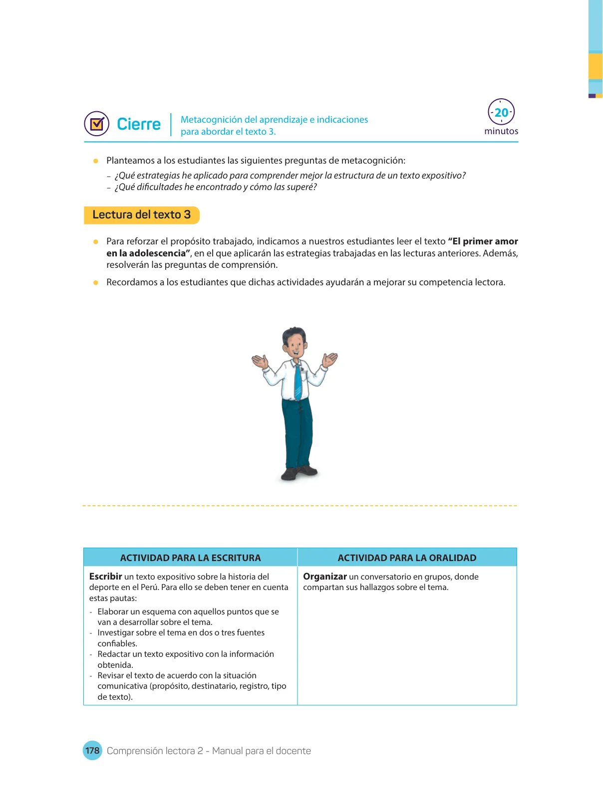 Miniatura página 180 de Comprensión lectora : manual para el docente de segundo grado de Secundaria 2018 · 2018