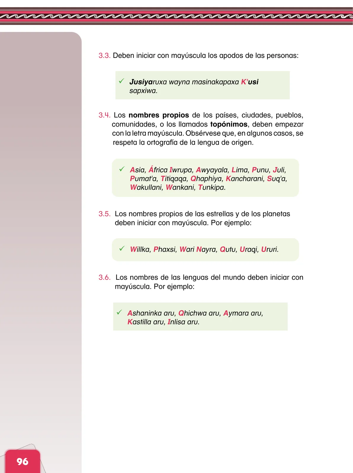 Miniatura página 98 de Aymara arutha chiqapa qillqañataki panka = Manual de escritura Aimara · 2021