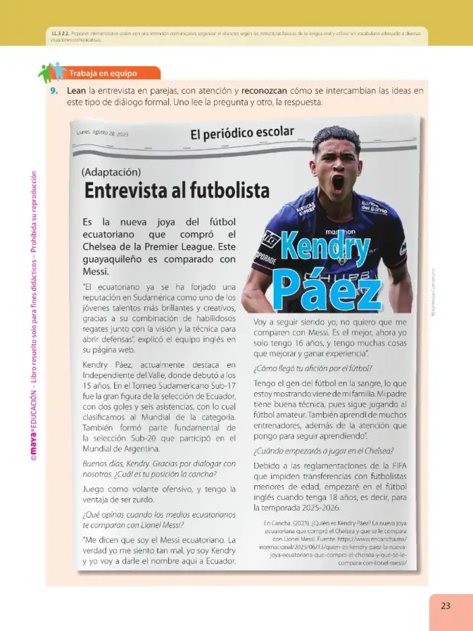 Página 25 de Lengua Y Literatura 6° · Egb 6 Lengua Y Literatura 2025 · 2025