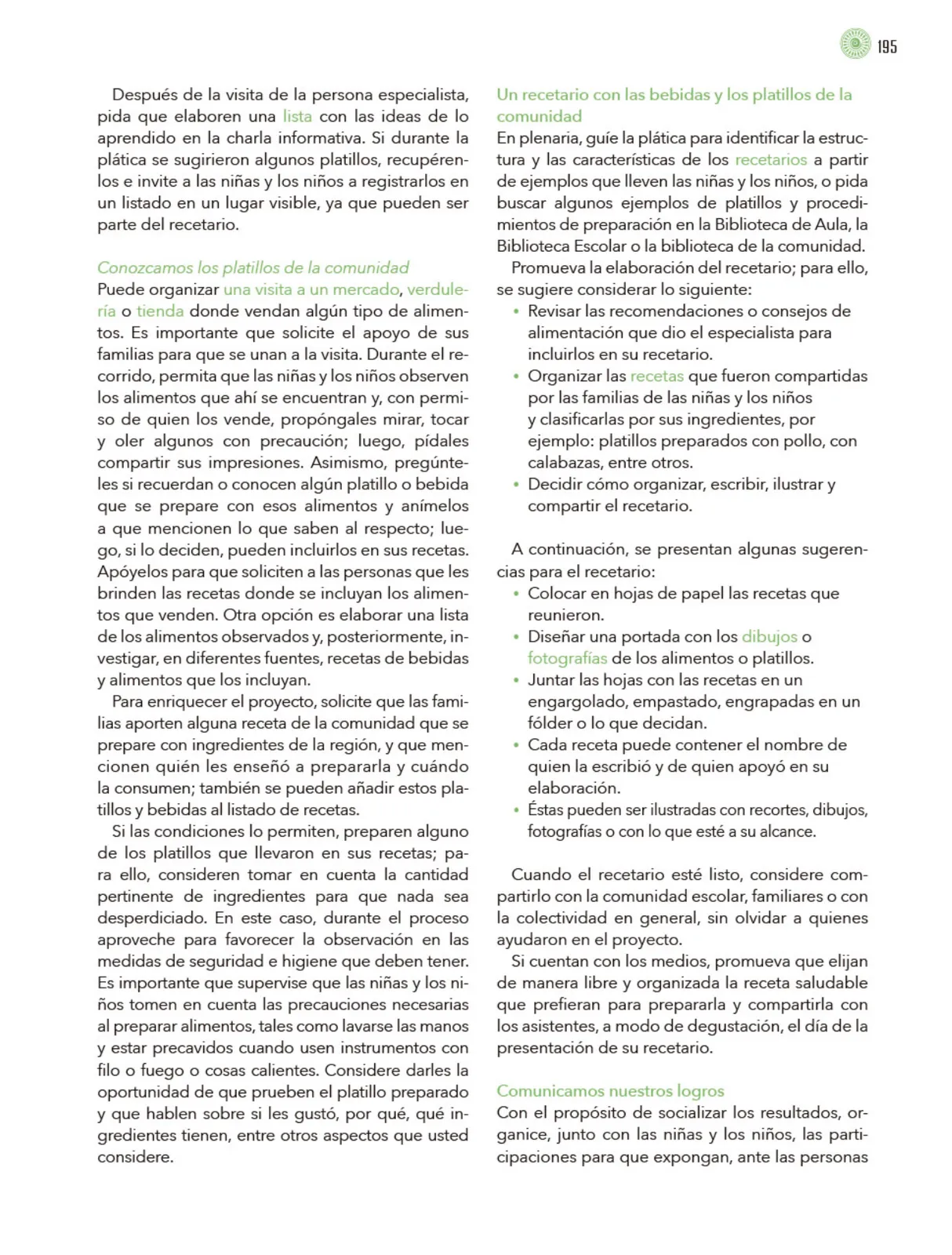 Página 196 de Modalidades de trabajo para la acción transformadora y el codiseño Libro de Educación Preescolar Grado 1°, 2°, 3° Ciclo Escolar 2025 - 2026