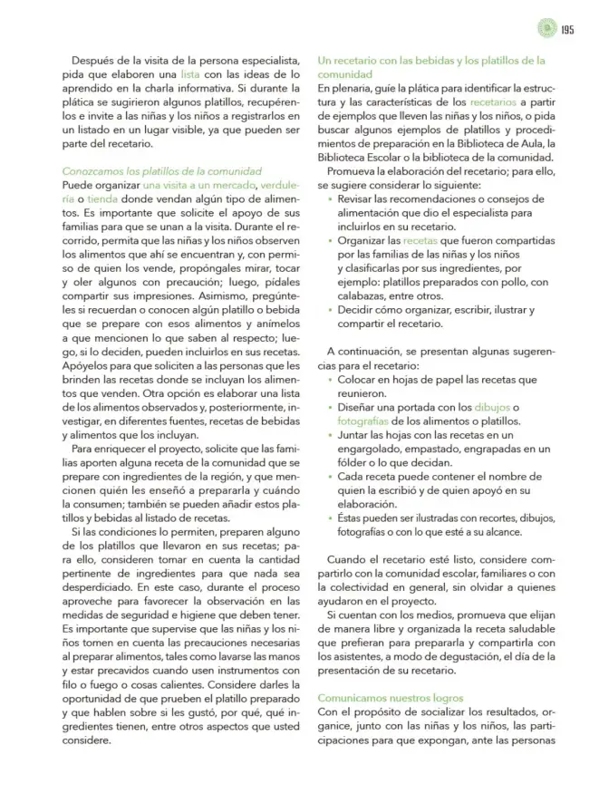 Página 196 de Modalidades de trabajo para la acción transformadora y el codiseño Libro de Educación Preescolar Grado 1°, 2°, 3° Ciclo Escolar 2025 - 2026