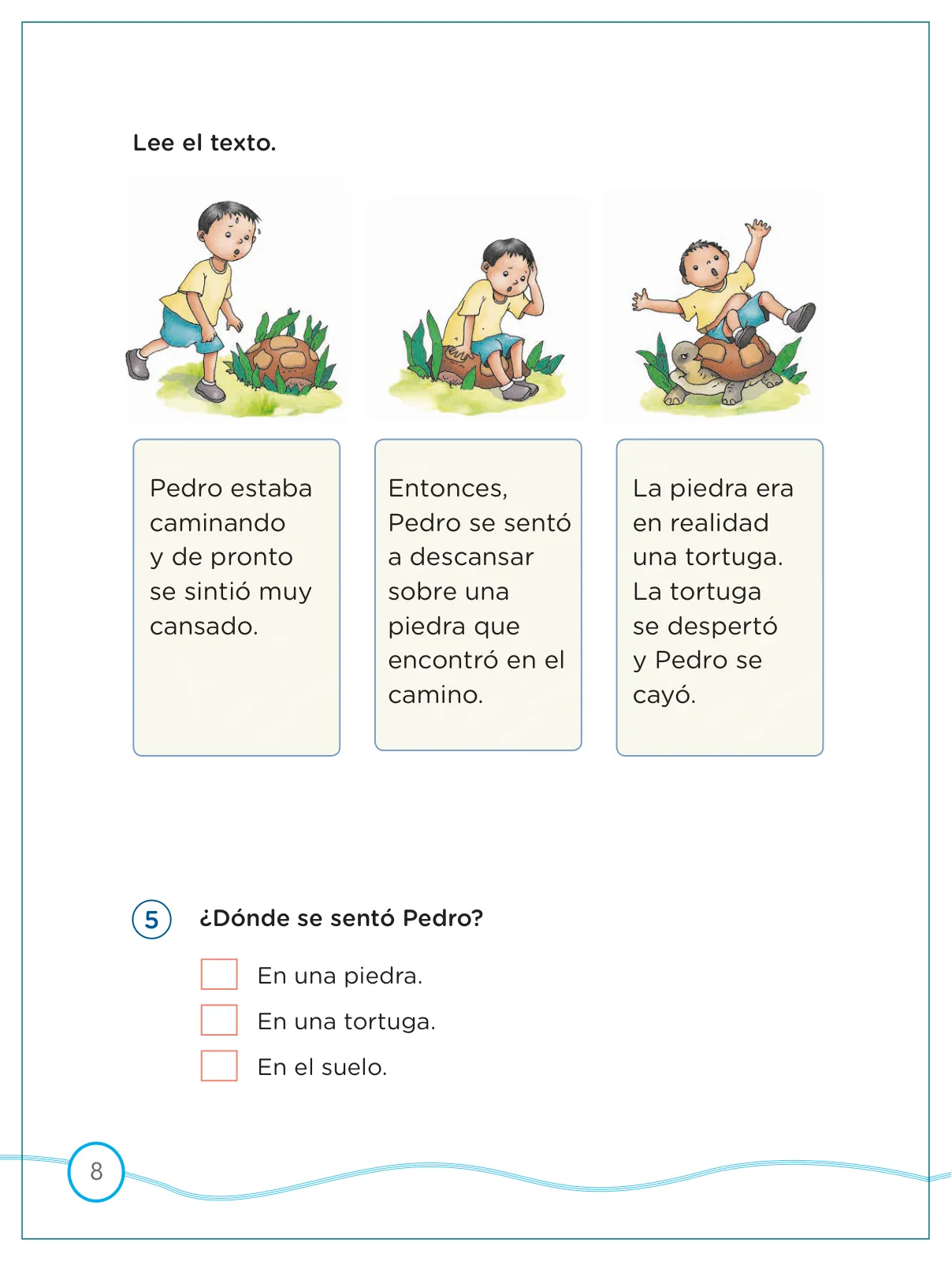 Miniatura página 8 de Kit de evaluación Entrada 1 Demostrando lo que aprendimos : Comunicación, primer trimestre, ﻿Segundo grado - Primaria · 2019