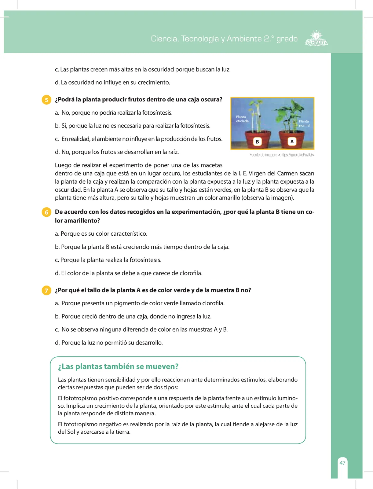 Página 47 de Ciencia, Tecnología y Ambiente 2 : cuaderno de reforzamiento pedagógico - JEC · 2016