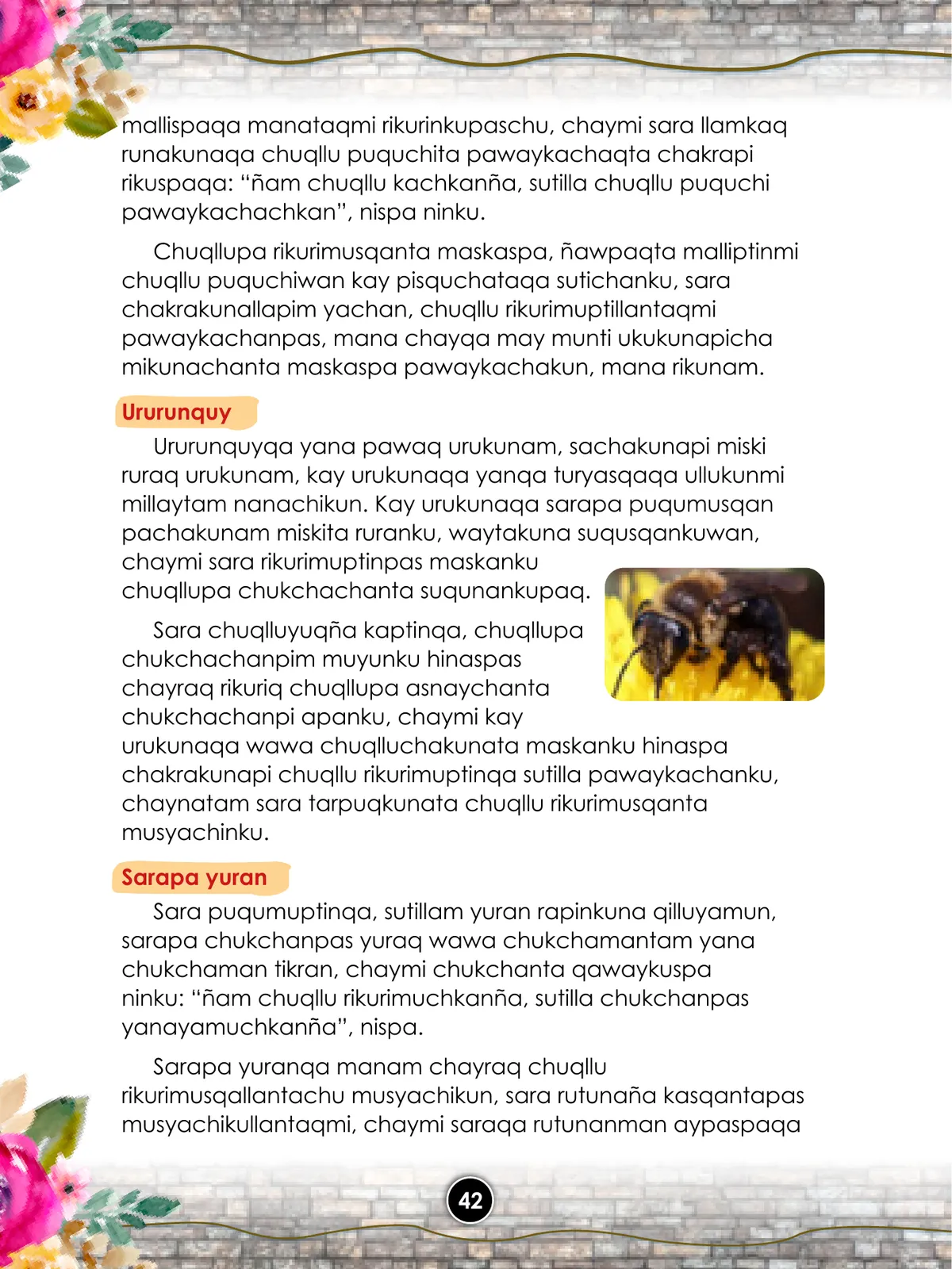 Página 44 de Llaqtanchikpa kawsayninkuna - Chanka : saberes de los pueblos - Comunicación y Ciencia y Tecnología quechua, variante Chanca · 2021