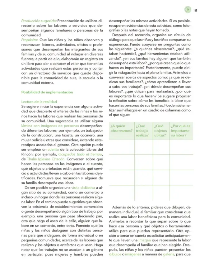 Página 142 de Modalidades de trabajo para la acción transformadora y el codiseño Libro de Educación Preescolar Grado 1°, 2°, 3° Ciclo Escolar 2025 - 2026