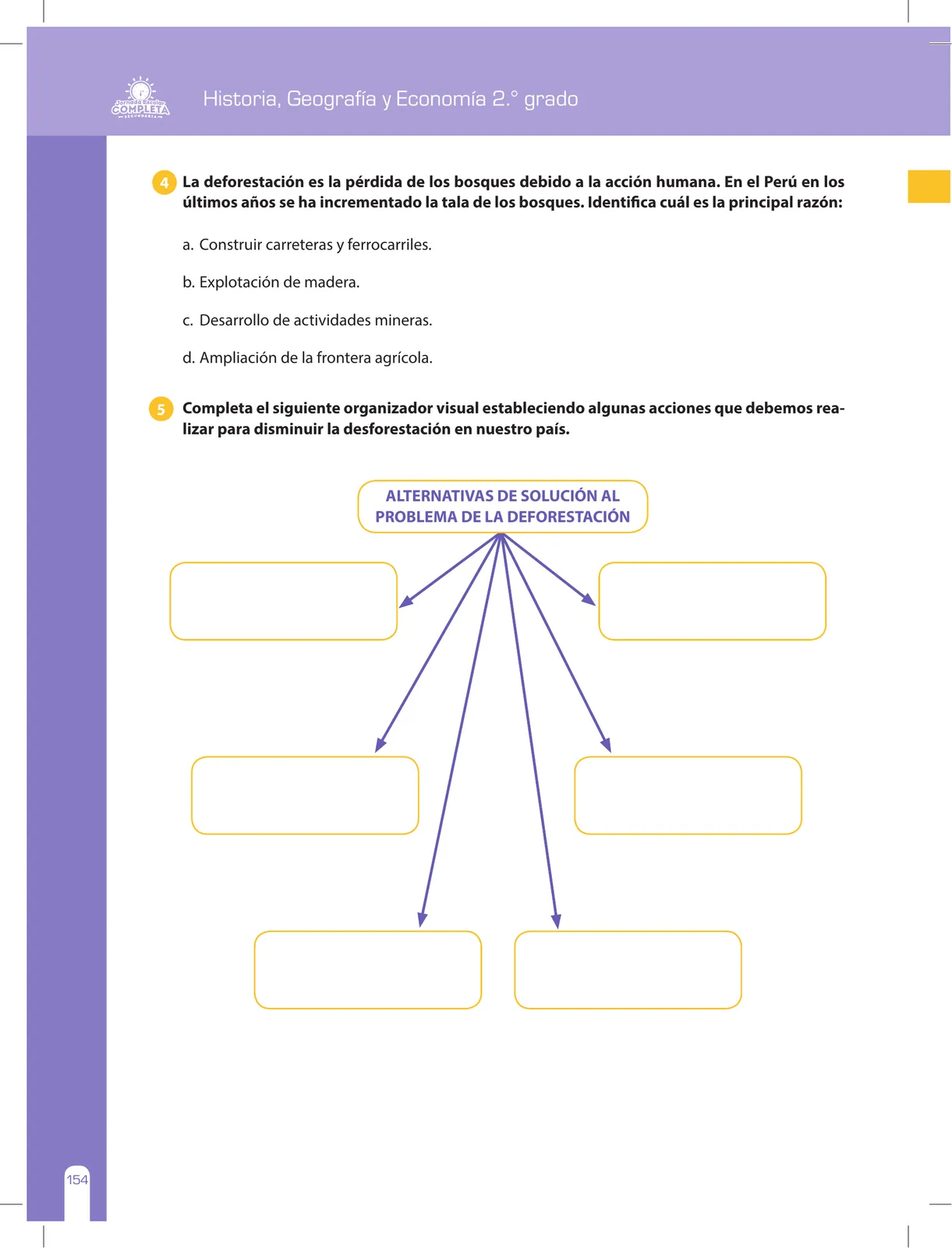 Página 154 de Historia, Geografía y Economía 2 : cuaderno de reforzamiento pedagógico - JEC ﻿ · 2016