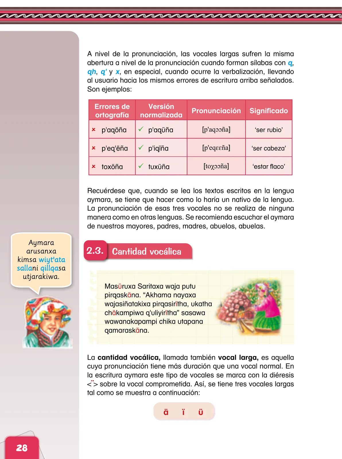 Página 30 de Aymara arutha chiqapa qillqañataki panka = Manual de escritura Aimara · 2021