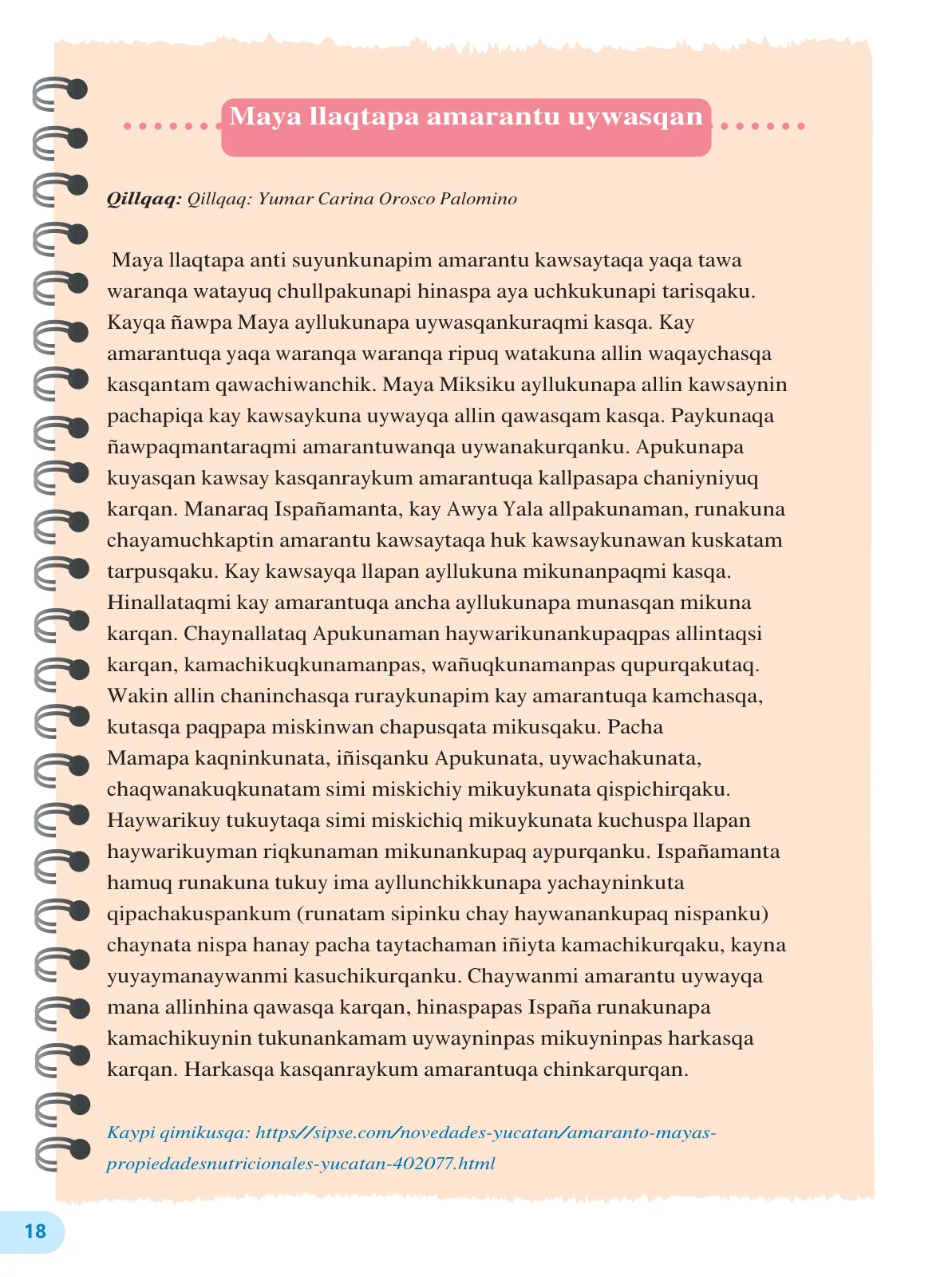 Miniatura página 20 de 3 Rimana - Qillqasqa maytu - Qichwa, Chanka. Texto de Comunicación del 3° de Secundaria - Quechua, Chanka · 2023