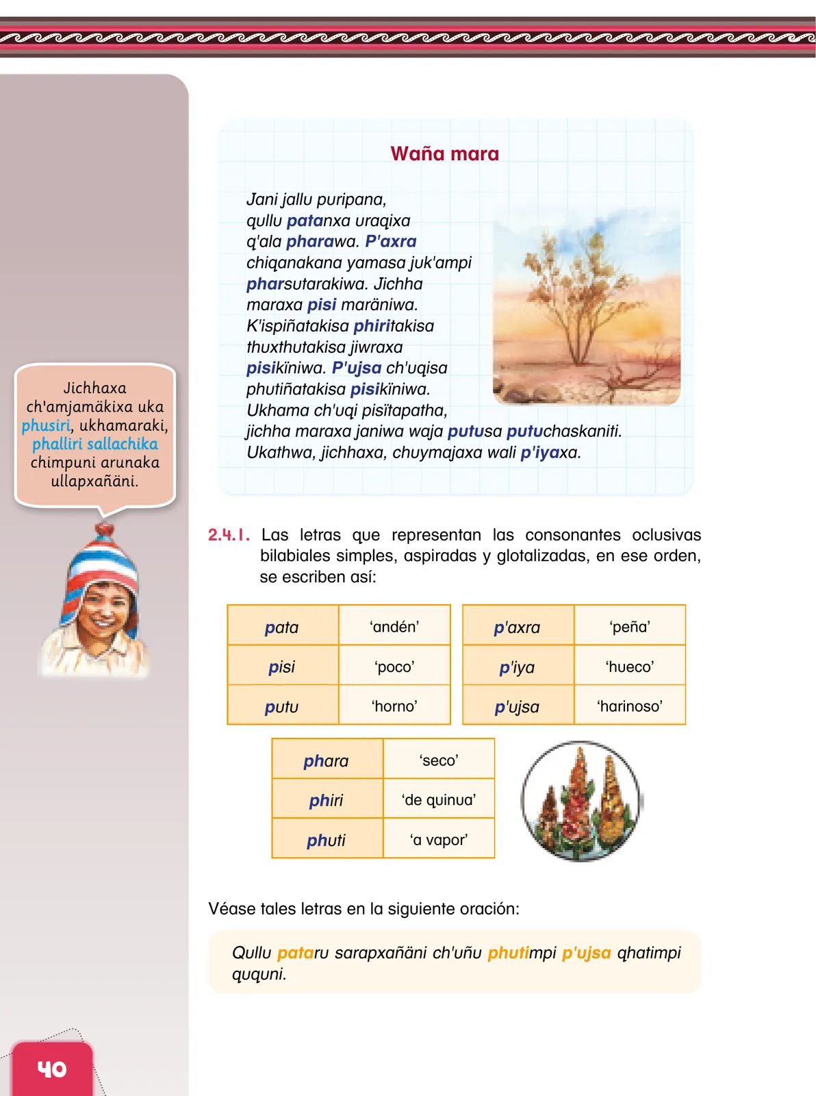 Página 42 de Aymara arutha chiqapa qillqañataki panka = Manual de escritura Aimara · 2021