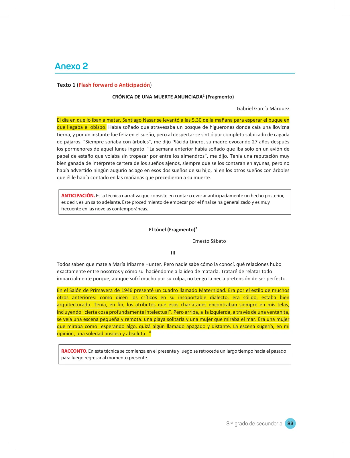 Página 85 de Comprensión lectora 3 : manual para el docente de tercer grado de Secundaria · 2017