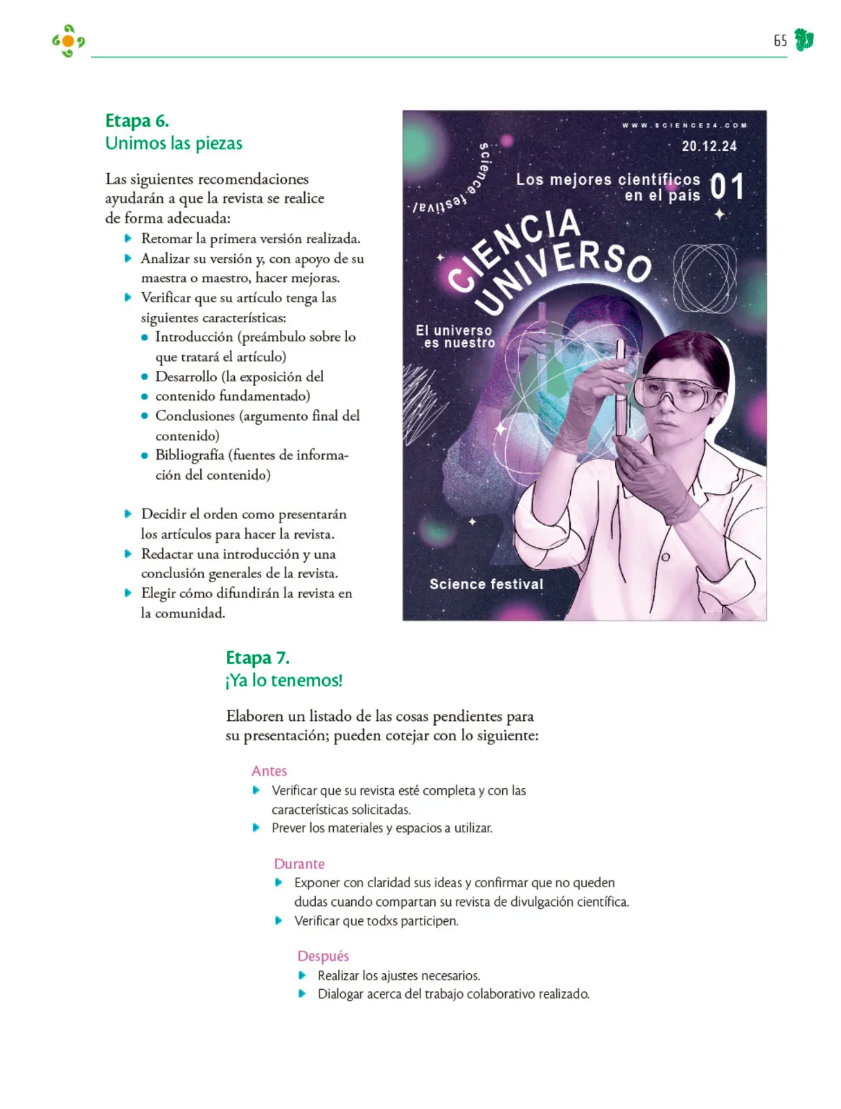 Miniatura página 66 de Colección Ximhai. Nuestro libro de Proyectos.  Tomo III.  Libro de Educación Telesecundaria Grado 1°  Ciclo Escolar 2025 - 2026