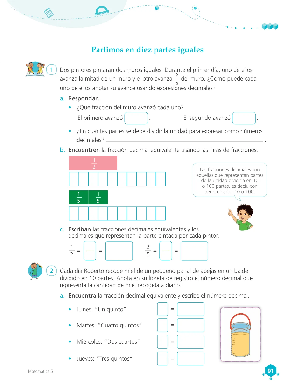 Miniatura página 92 de Matemática 5 : cuaderno de trabajo para quinto grado de Educación Primaria 2018 · 2018