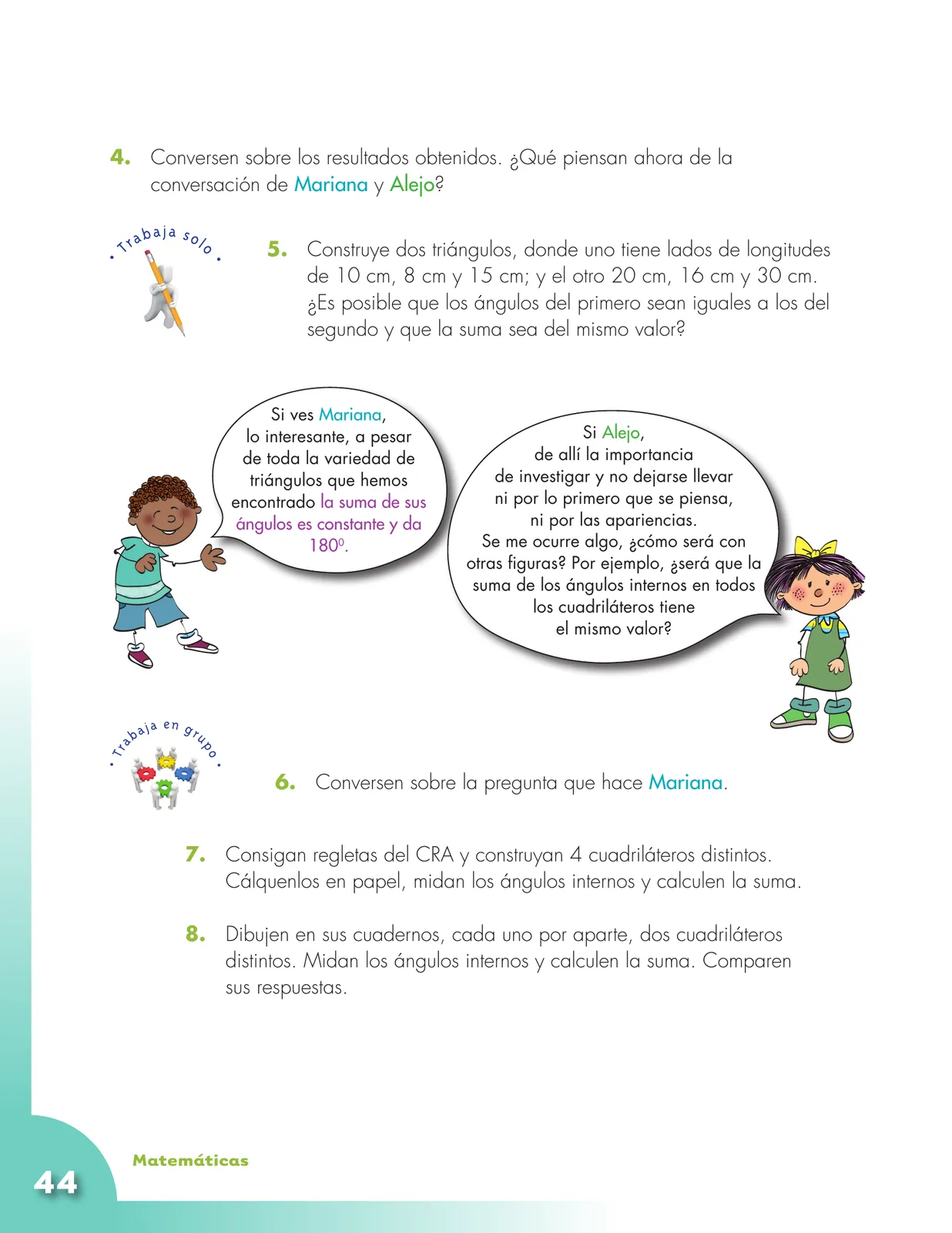 Miniatura página 44 de Matematica 5° · Cartilla 02