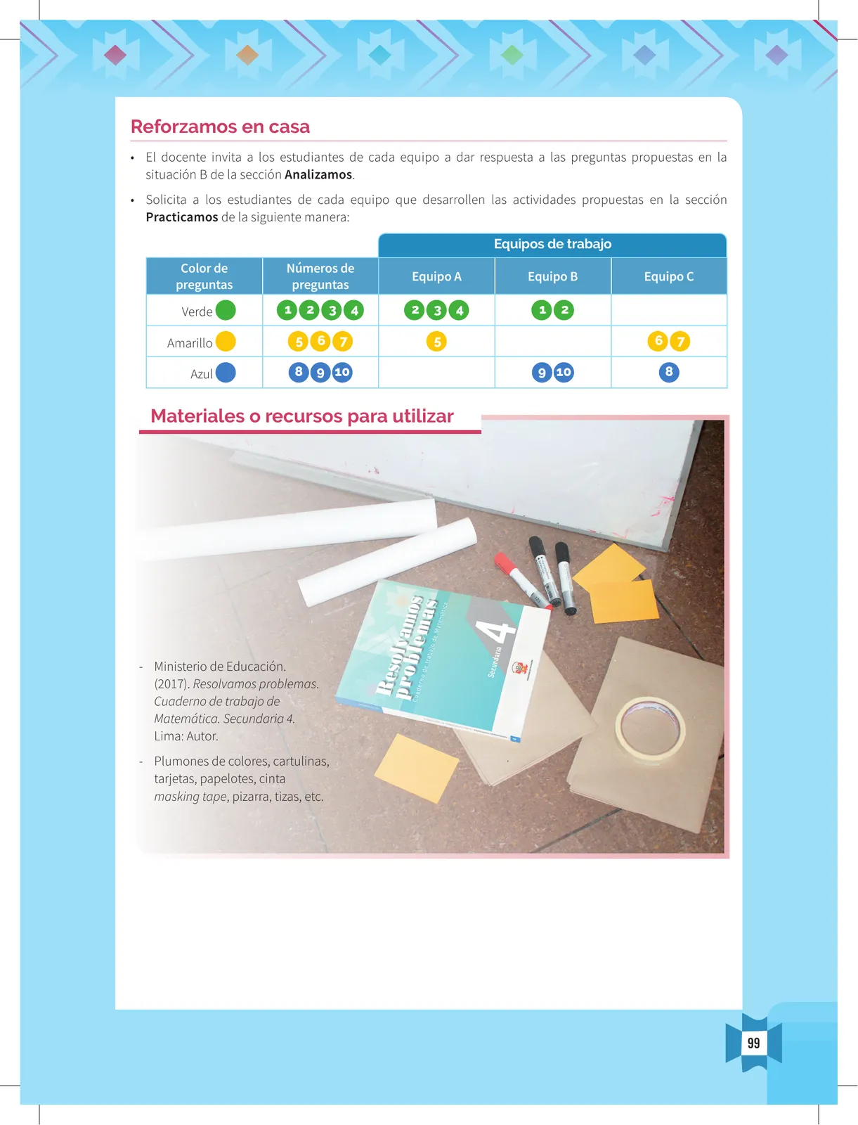 Miniatura página 101 de Resolvamos problemas 4 : manual para el docente 2018 · 2018