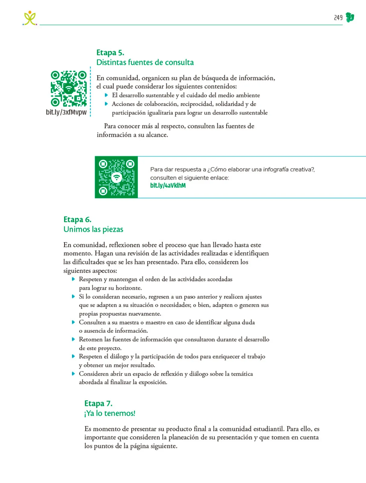 Miniatura página 250 de Colección Nanahuatzin. Nuestro libro de Proyectos. Tomo I.   Libro de Educación Telesecundaria Grado 3°  Ciclo Escolar 2025 - 2026