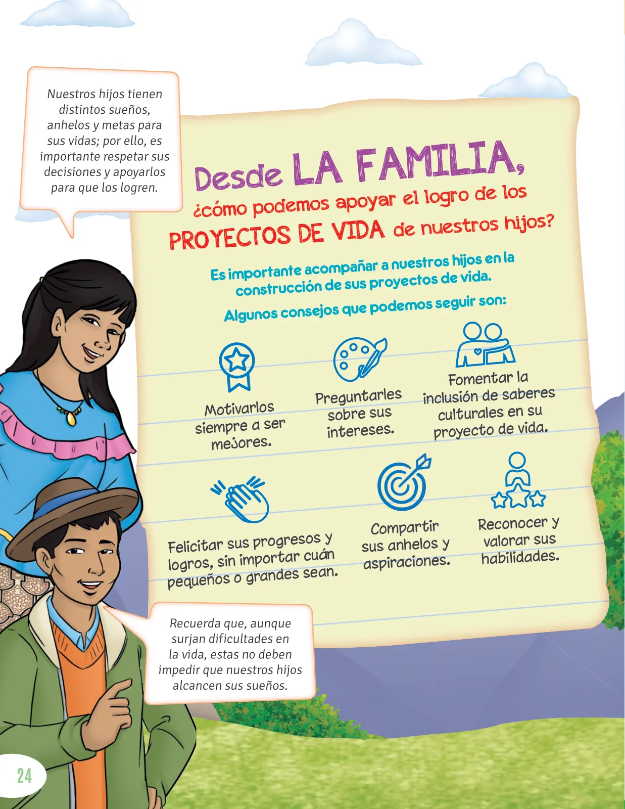 Página 26 de Cartilla de prevención y protección frente a la violencia para familias : Primaria Multigrado Monolingüe y Modelos de Servicio Educativo en el Ámbito Rural · 2024