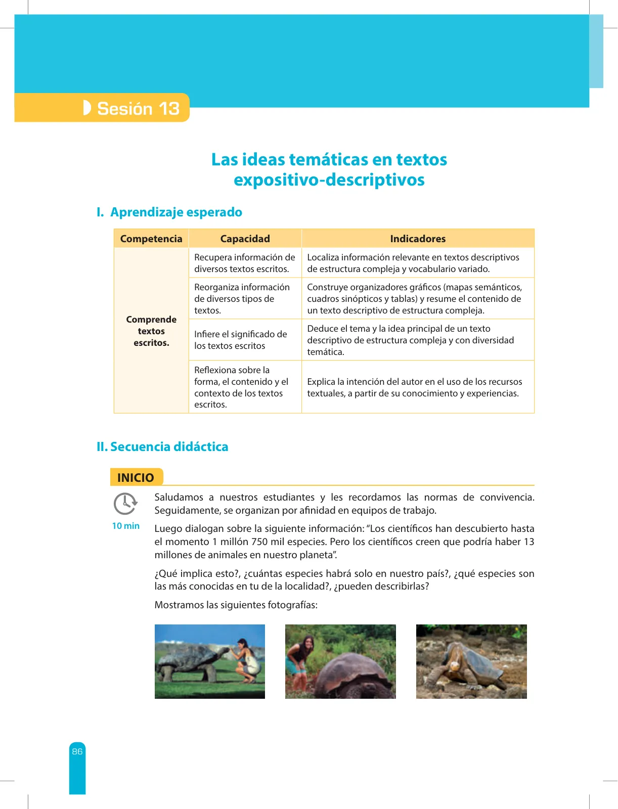Página 88 de Comprensión lectora 2 : manual para el docente de segundo grado de Secundaria · 2017