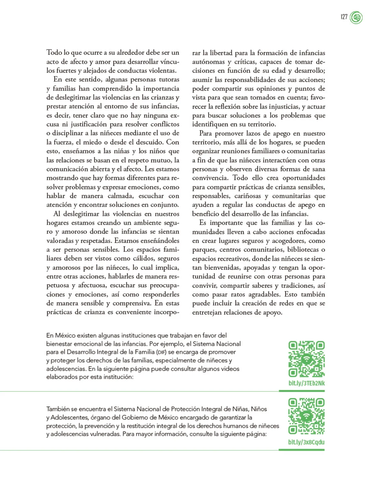 Página 128 de Crianza para la libertad. Libro para las familias. Fase 2  Libro de Educación Preescolar Grado 1°, 2°, 3°  Ciclo Escolar 2025 - 2026