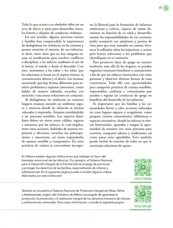 Página 128 de Crianza para la libertad. Libro para las familias. Fase 2 Libro de Educación Preescolar Grado 1°, 2°, 3° Ciclo Escolar 2025 - 2026