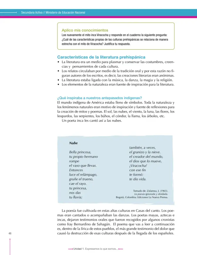 Página 46 de Lenguaje 9° · Secundaria Activa