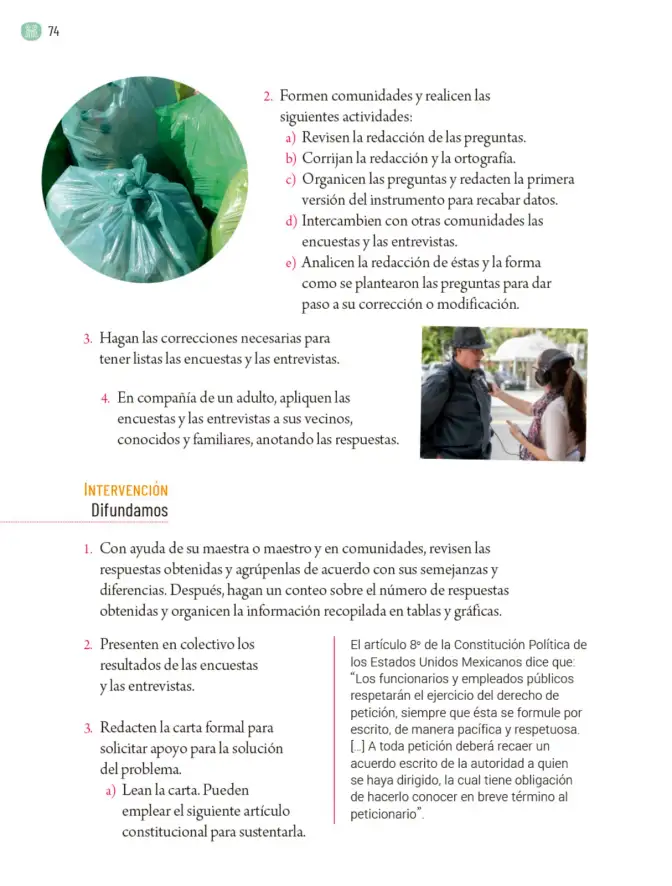 Página 77 de Proyectos Comunitarios. Libro de Educación Primaria Grado 5° Ciclo Escolar 2025 - 2026