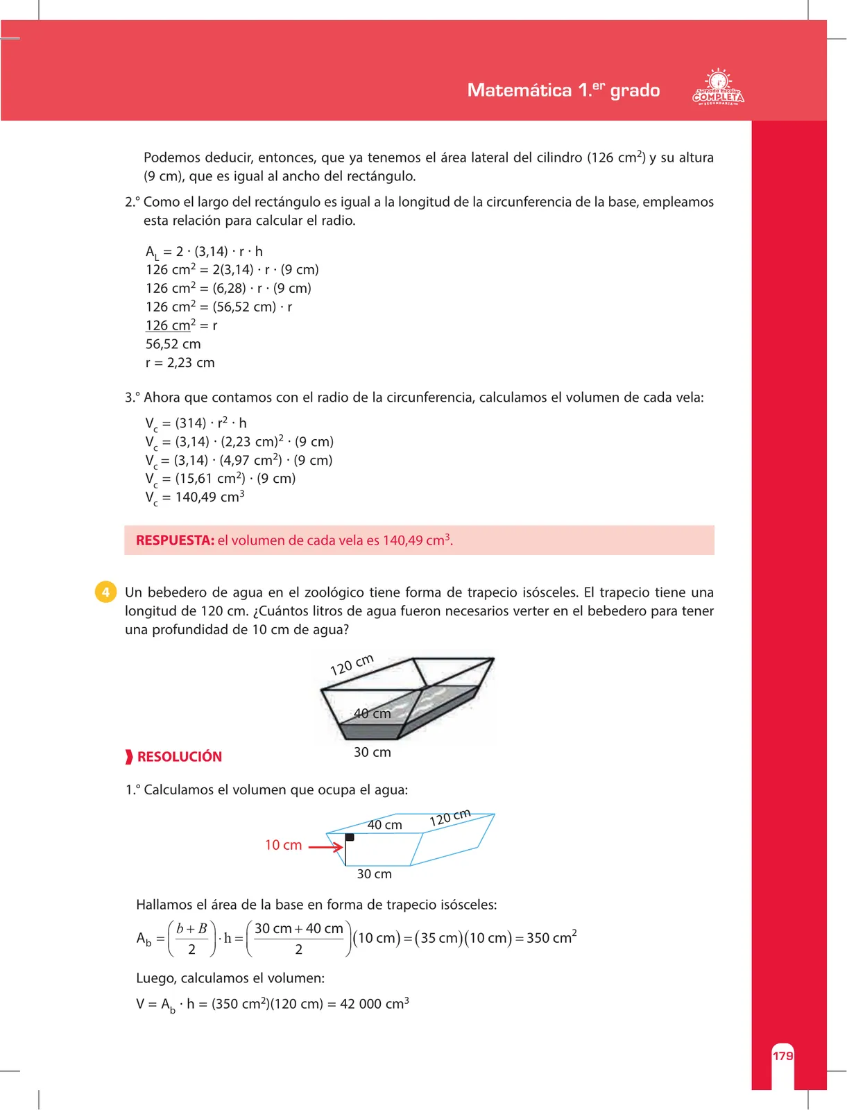 Miniatura página 179 de Matemática 1 : cuaderno de reforzamiento pedagógico - JEC · 2016
