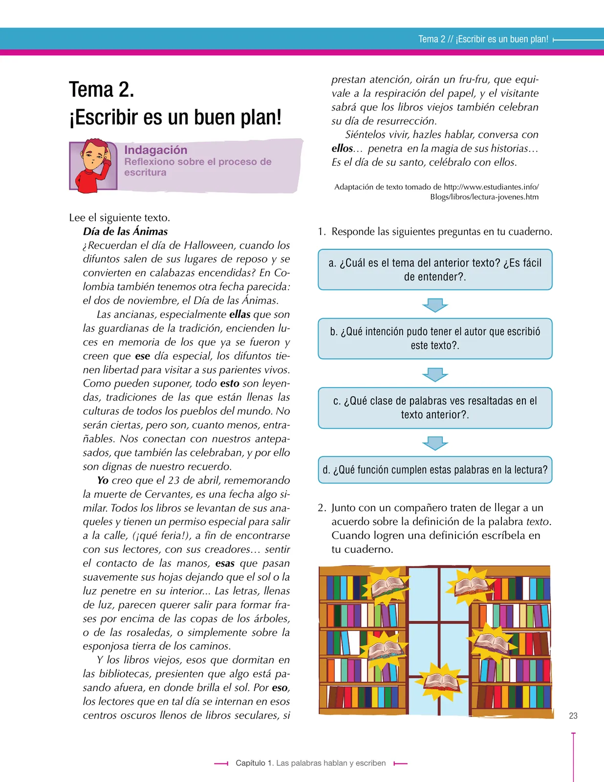 Página 23 de Lenguaje 8° · Secundaria Activa
